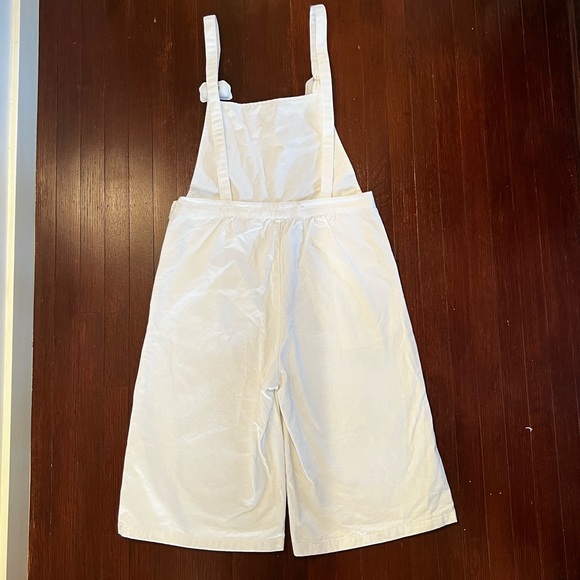 Size M white short overalls with cute pins! - Picture 3 of 4